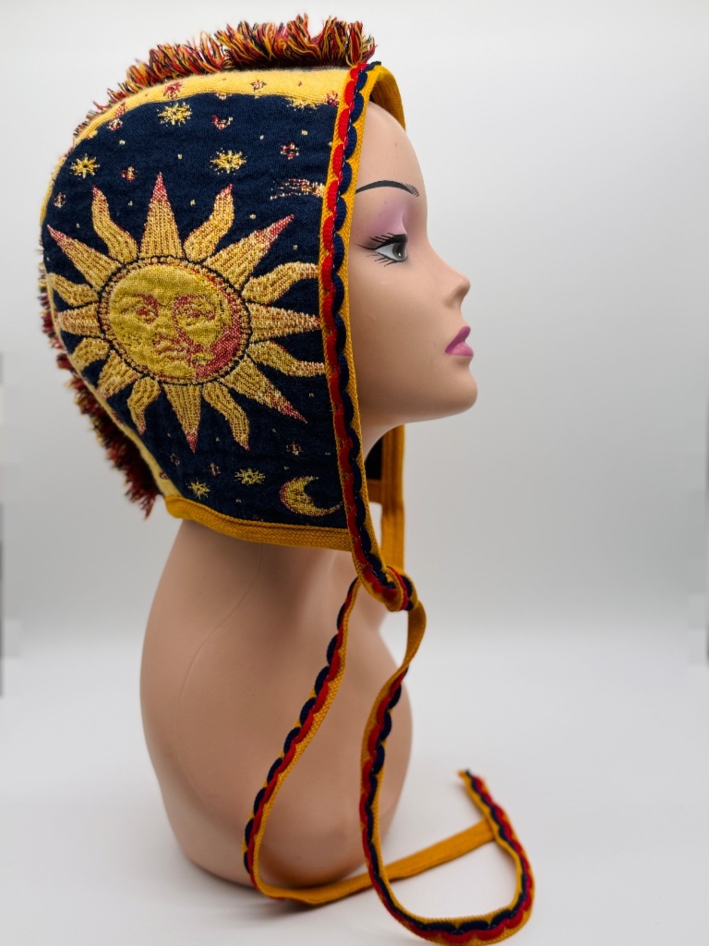 Sunshine Celestial Bonnet Hood with Fringe